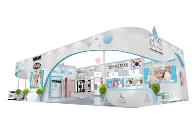 特裝展臺韓國EOS美博會廣州廣交會展臺設(shè)計搭建