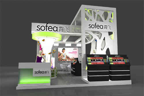 霞飛化妝品特裝展臺美博會廣州廣交會展臺搭建設(shè)計商